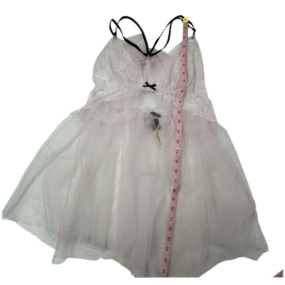 NEW Victoria's Secret Sheer Mesh Tulle Nightie Nightgown Pink Large - Picture 9 of 9